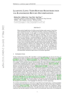 Learning Long-Term Reward Redistribution via Randomized Return
  Decomposition