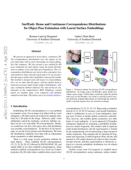 SurfEmb: Dense and Continuous Correspondence Distributions for Object
  Pose Estimation with Learnt Surface Embeddings