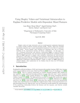 Using Shapley Values and Variational Autoencoders to Explain Predictive
  Models with Dependent Mixed Features