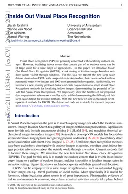 Inside Out Visual Place Recognition