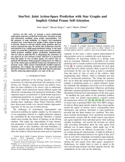 StarNet: Joint Action-Space Prediction with Star Graphs and Implicit
  Global Frame Self-Attention
