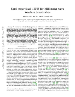Semi-supervised t-SNE for Millimeter-wave Wireless Localization