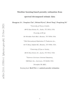 Machine learning-based porosity estimation from spectral decomposed
  seismic data