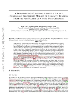 A Reinforcement Learning Approach for the Continuous Electricity Market
  of Germany: Trading from the Perspective of a Wind Park Operator