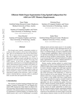 Efficient Multi-Organ Segmentation Using SpatialConfiguration-Net with
  Low GPU Memory Requirements