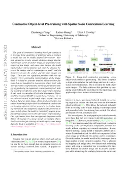Contrastive Object-level Pre-training with Spatial Noise Curriculum
  Learning