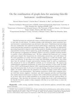 On the combination of graph data for assessing thin-file borrowers'
  creditworthiness
