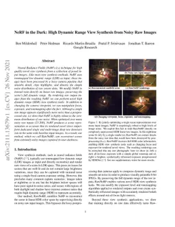 NeRF in the Dark: High Dynamic Range View Synthesis from Noisy Raw
  Images