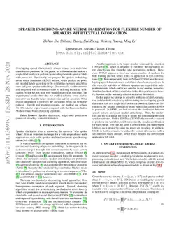 Speaker Embedding-aware Neural Diarization for Flexible Number of
  Speakers with Textual Information