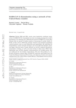 SARS-CoV-2 Dissemination using a Network of the United States Counties