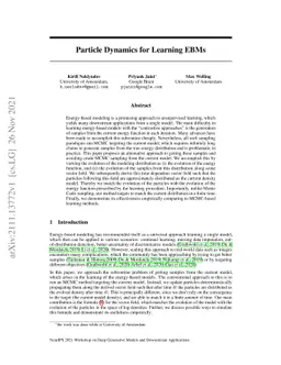 Particle Dynamics for Learning EBMs