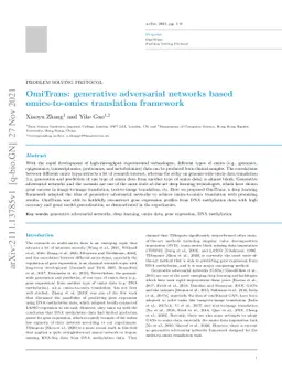 OmiTrans: generative adversarial networks based omics-to-omics
  translation framework