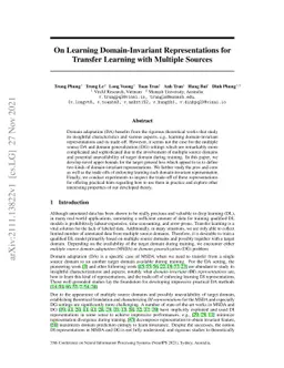On Learning Domain-Invariant Representations for Transfer Learning with
  Multiple Sources