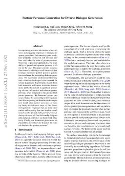 Partner Personas Generation for Diverse Dialogue Generation