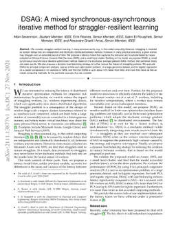 DSAG: A mixed synchronous-asynchronous iterative method for
  straggler-resilient learning