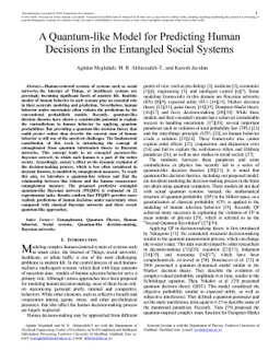A Quantum-like Model for Predicting Human Decisions in the Entangled
  Social Systems