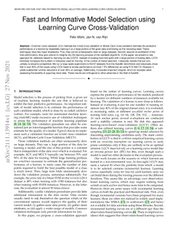 Fast and Informative Model Selection using Learning Curve
  Cross-Validation
