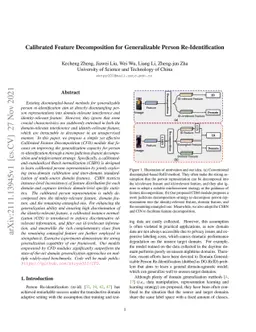 Calibrated Feature Decomposition for Generalizable Person
  Re-Identification