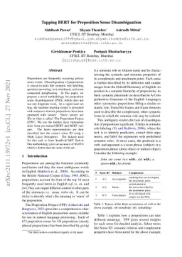 Tapping BERT for Preposition Sense Disambiguation