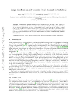 Image classifiers can not be made robust to small perturbations