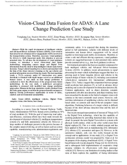 Vision-Cloud Data Fusion for ADAS: A Lane Change Prediction Case Study