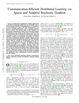 Communication-Efficient Distributed Learning via Sparse and Adaptive
  Stochastic Gradient