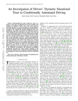An Investigation of Drivers' Dynamic Situational Trust in Conditionally
  Automated Driving