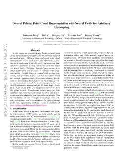 Neural Points: Point Cloud Representation with Neural Fields for
  Arbitrary Upsampling