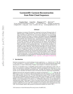 Garment4D: Garment Reconstruction from Point Cloud Sequences