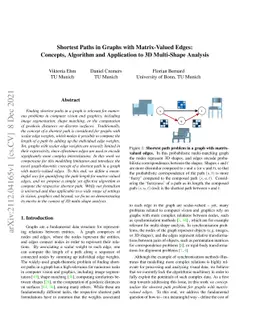 Shortest Paths in Graphs with Matrix-Valued Edges: Concepts, Algorithm
  and Application to 3D Multi-Shape Analysis