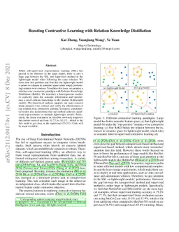 Boosting Contrastive Learning with Relation Knowledge Distillation