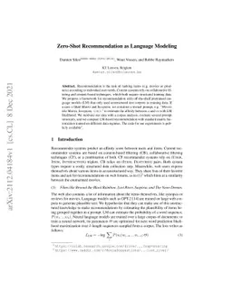 Zero-Shot Recommendation as Language Modeling