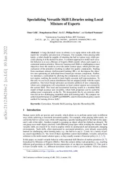 Specializing Versatile Skill Libraries using Local Mixture of Experts