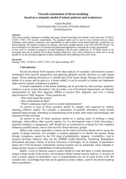 Towards automation of threat modeling based on a semantic model of
  attack patterns and weaknesses
