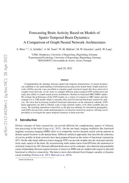 Forecasting Brain Activity Based on Models of Spatio-Temporal Brain
  Dynamics: A Comparison of Graph Neural Network Architectures
