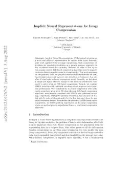 Implicit Neural Representations for Image Compression