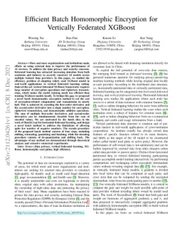 Efficient Batch Homomorphic Encryption for Vertically Federated XGBoost