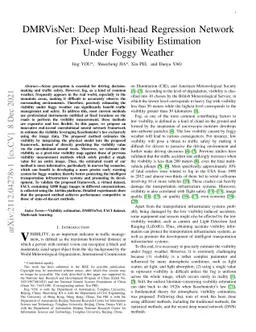 DMRVisNet: Deep Multi-head Regression Network for Pixel-wise Visibility
  Estimation Under Foggy Weather