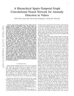 A Hierarchical Spatio-Temporal Graph Convolutional Neural Network for
  Anomaly Detection in Videos