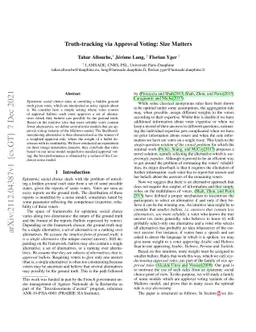 Truth-tracking via Approval Voting: Size Matters