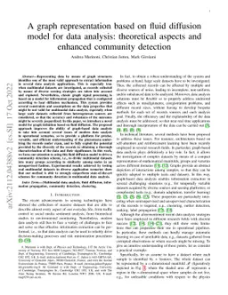A graph representation based on fluid diffusion model for data analysis:
  theoretical aspects and enhanced community detection