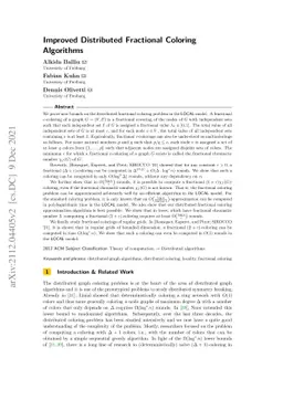 Improved Distributed Fractional Coloring Algorithms