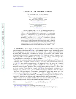 Consistency of Spectral Seriation