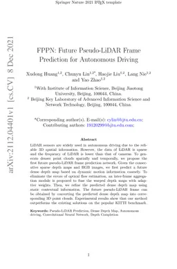 FPPN: Future Pseudo-LiDAR Frame Prediction for Autonomous Driving