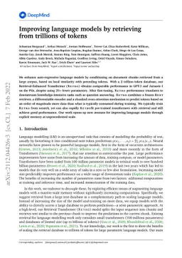 Improving language models by retrieving from trillions of tokens