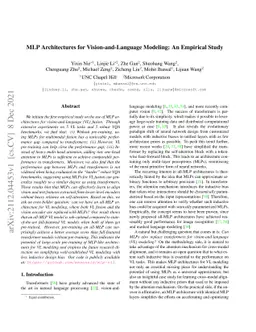 MLP Architectures for Vision-and-Language Modeling: An Empirical Study