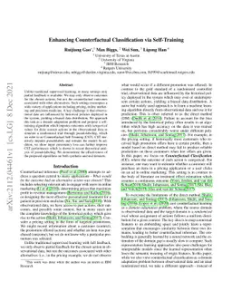 Enhancing Counterfactual Classification via Self-Training