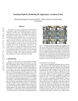 Tracking People by Predicting 3D Appearance, Location & Pose