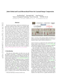 Joint Global and Local Hierarchical Priors for Learned Image Compression