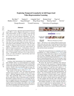 Exploring Temporal Granularity in Self-Supervised Video Representation
  Learning